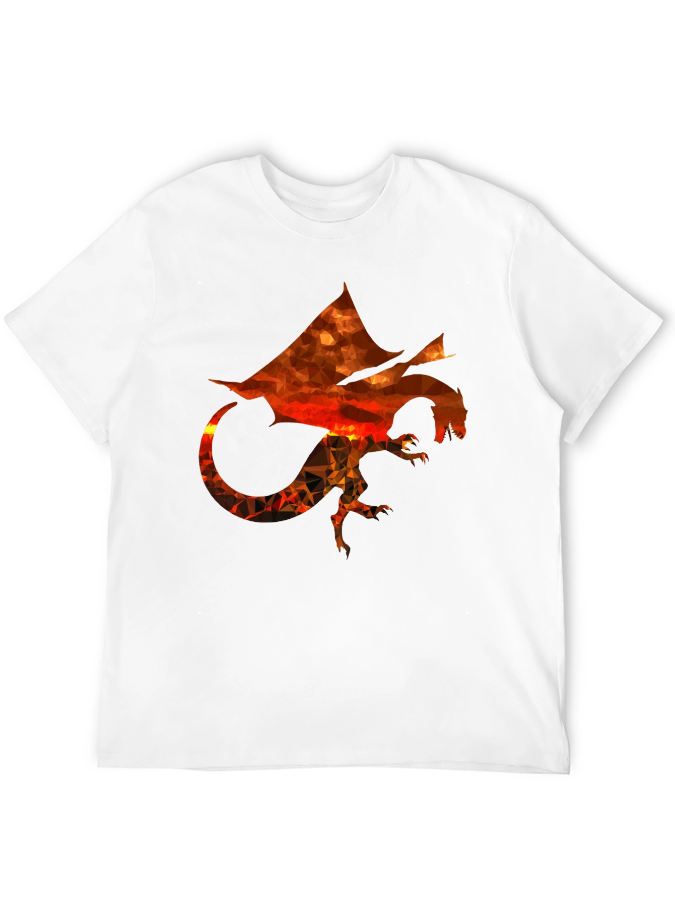 Geometric Dragon Print Black T-Shirt