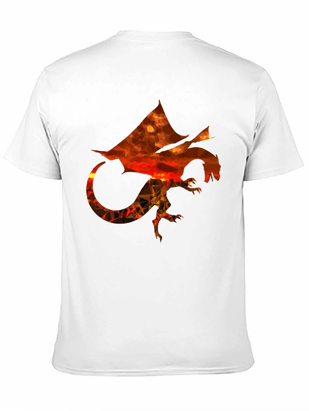 Geometric Dragon Print Black T-Shirt