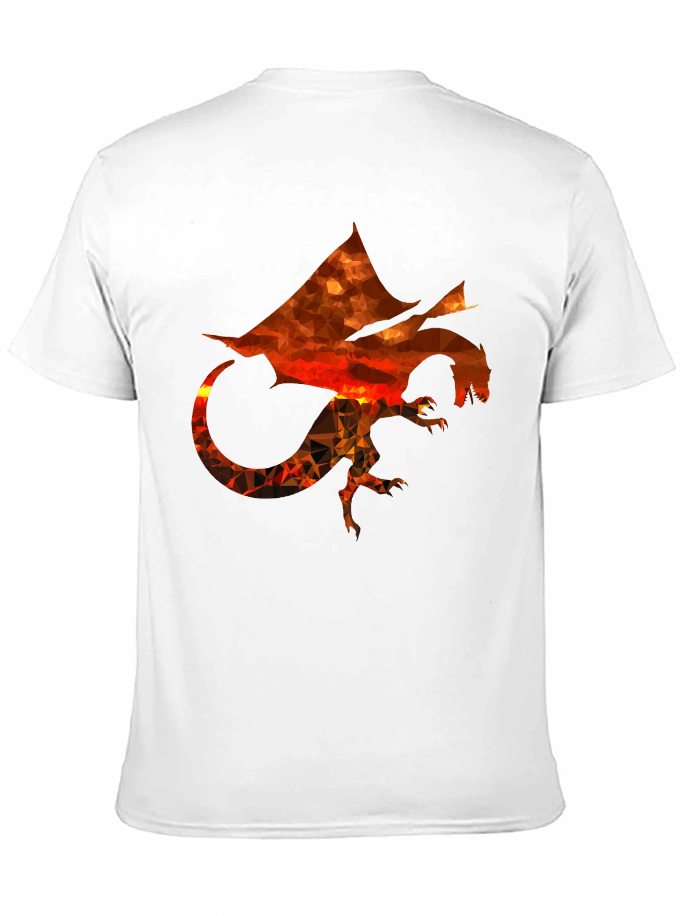 Geometric Dragon Print Black T-Shirt