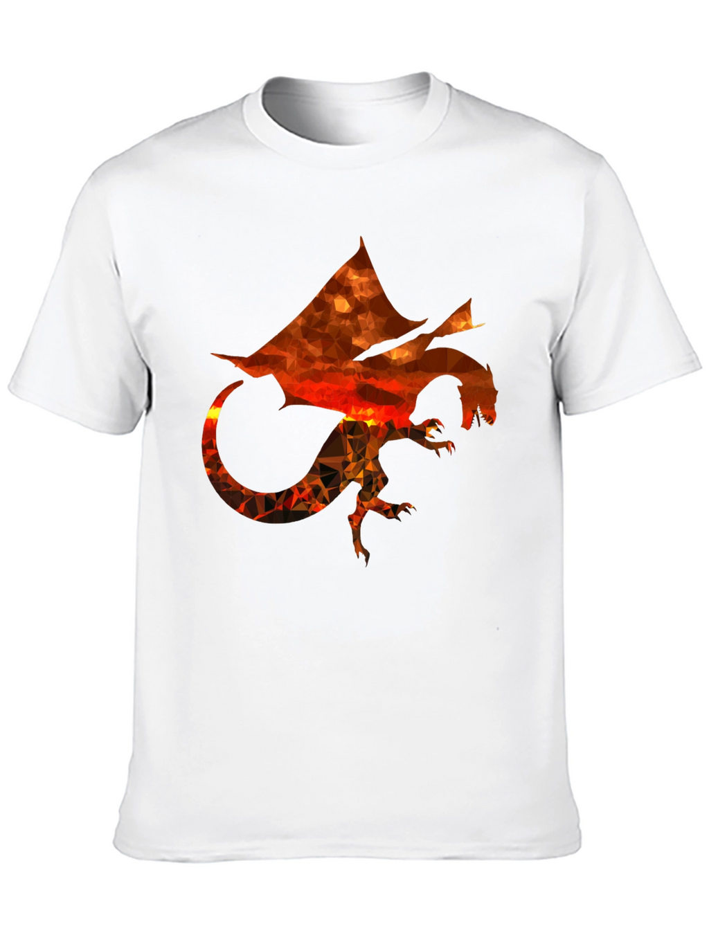 Geometric Dragon Print Black T-Shirt