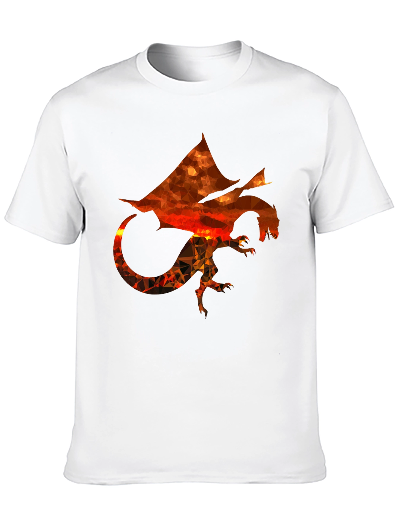 Geometric Dragon Print Black T-Shirt
