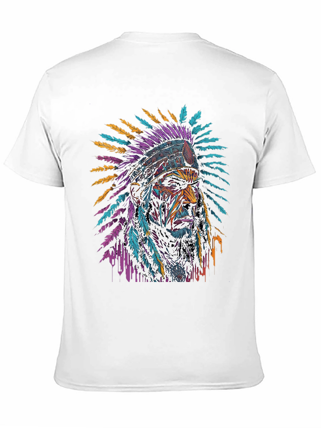 Native American Chief Graphic Black T-Shirt