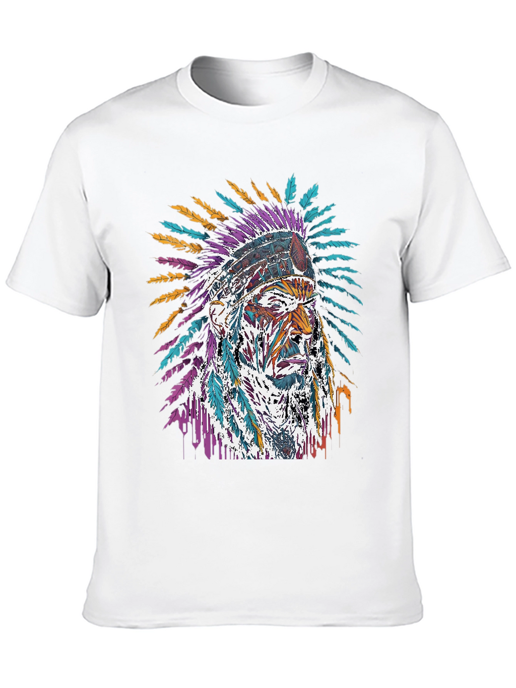 Native American Chief Graphic Black T-Shirt