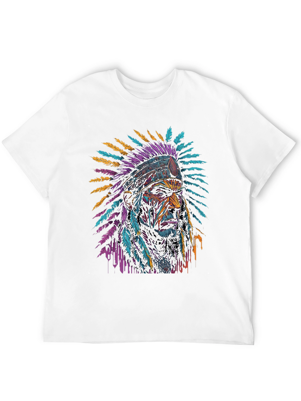Native American Chief Graphic Black T-Shirt