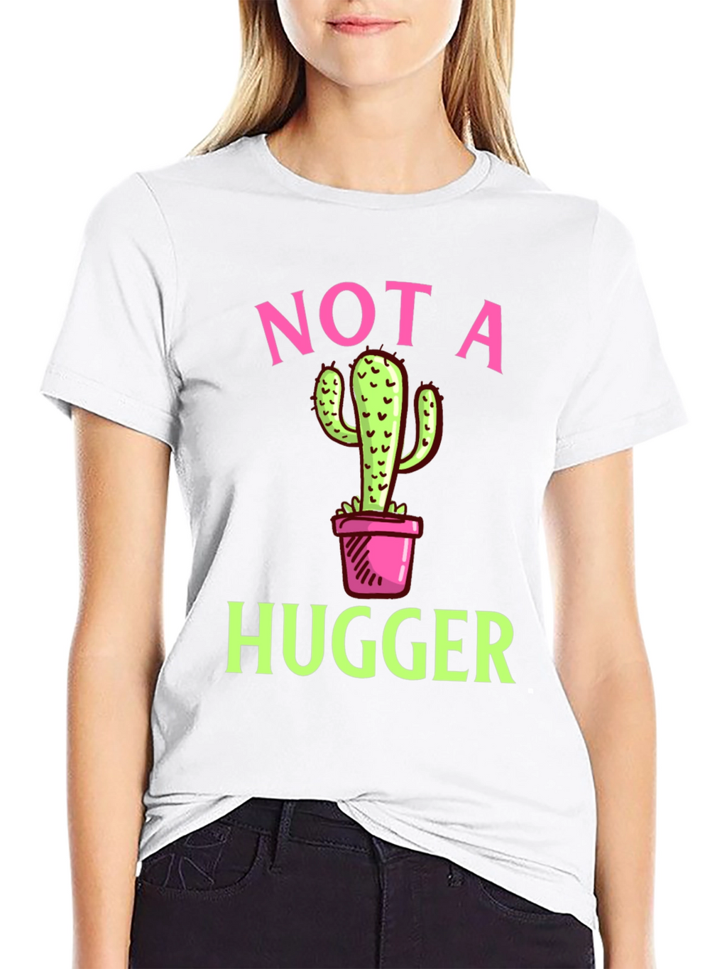 Not a Hugger Cactus Graphic T-Shirt