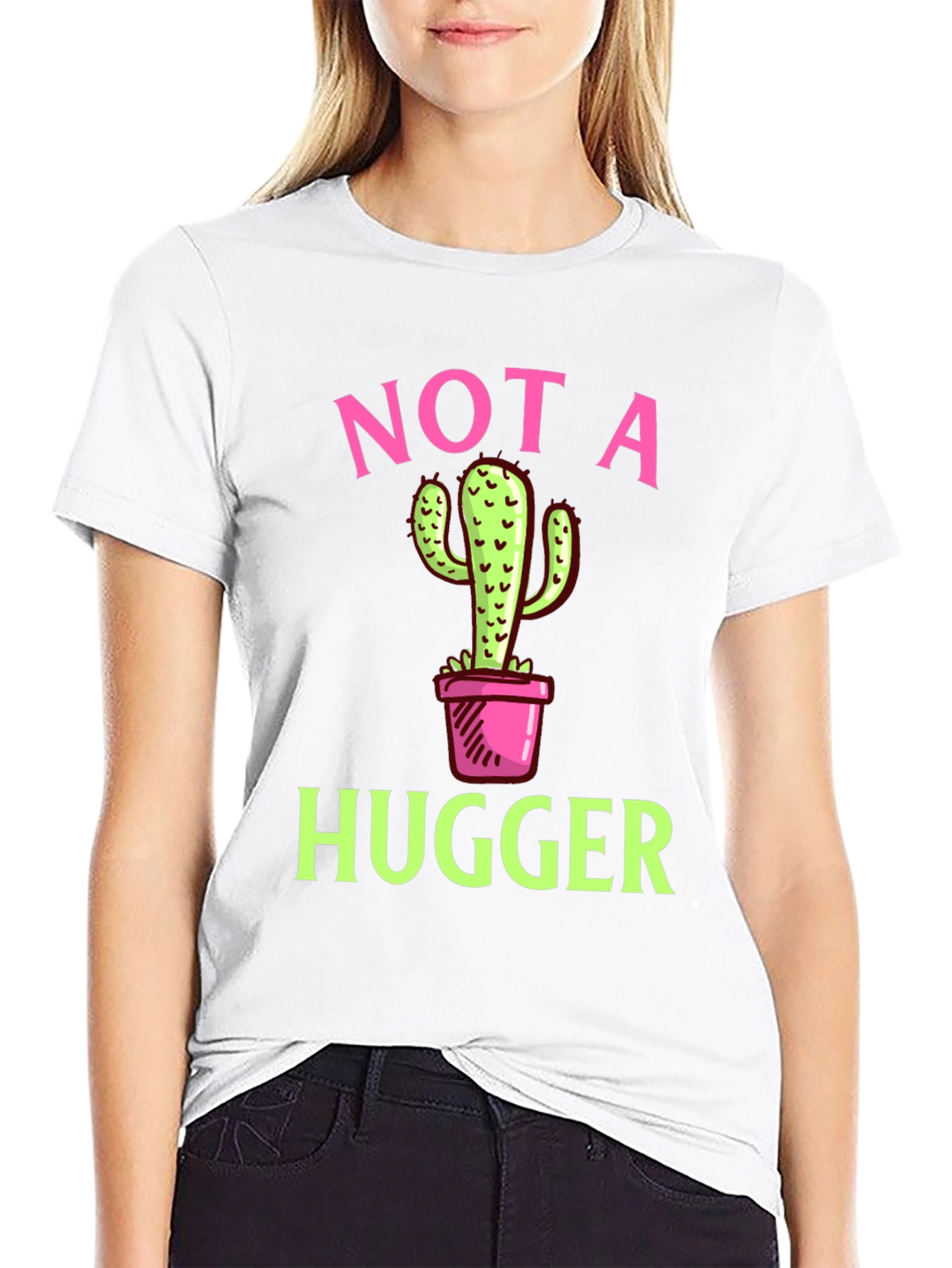 Not a Hugger Cactus Graphic T-Shirt