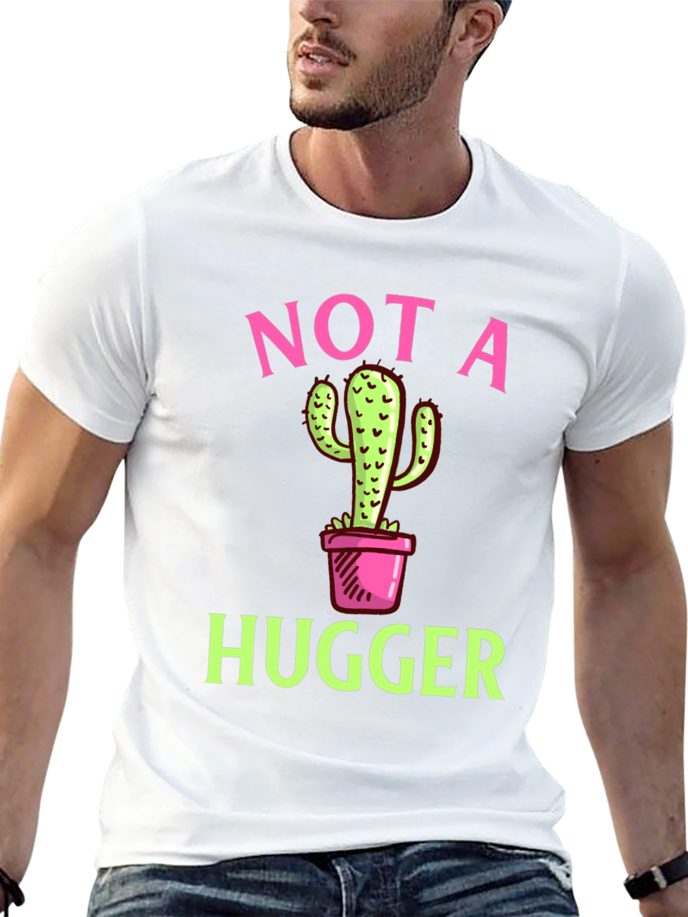 Not a Hugger Cactus Graphic T-Shirt
