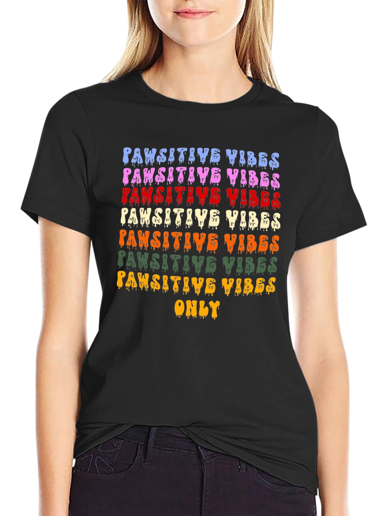 Pawsitive Vibes Graphic Tee - Trendy Pet Lover Shirt