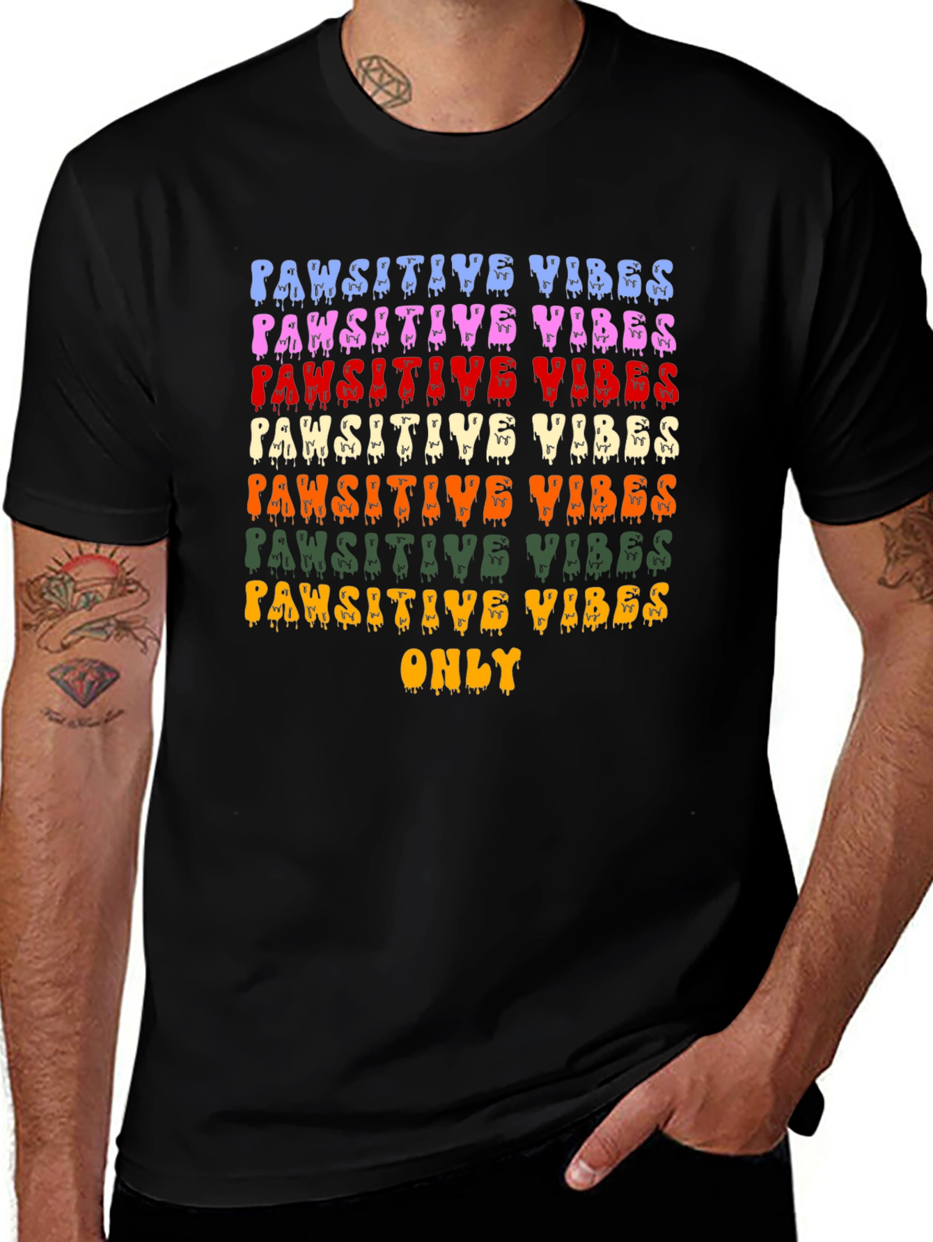Pawsitive Vibes Graphic Tee - Trendy Pet Lover Shirt
