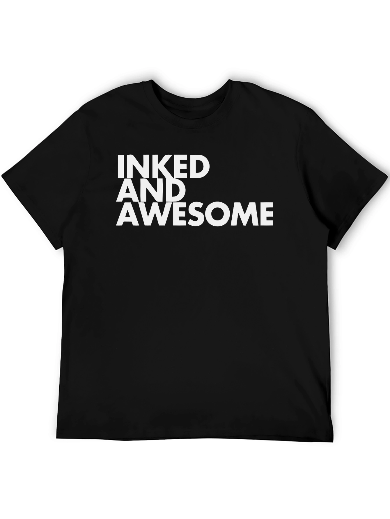 Inked and Awesome Graphic Tee - Black Cotton Casual Shirt