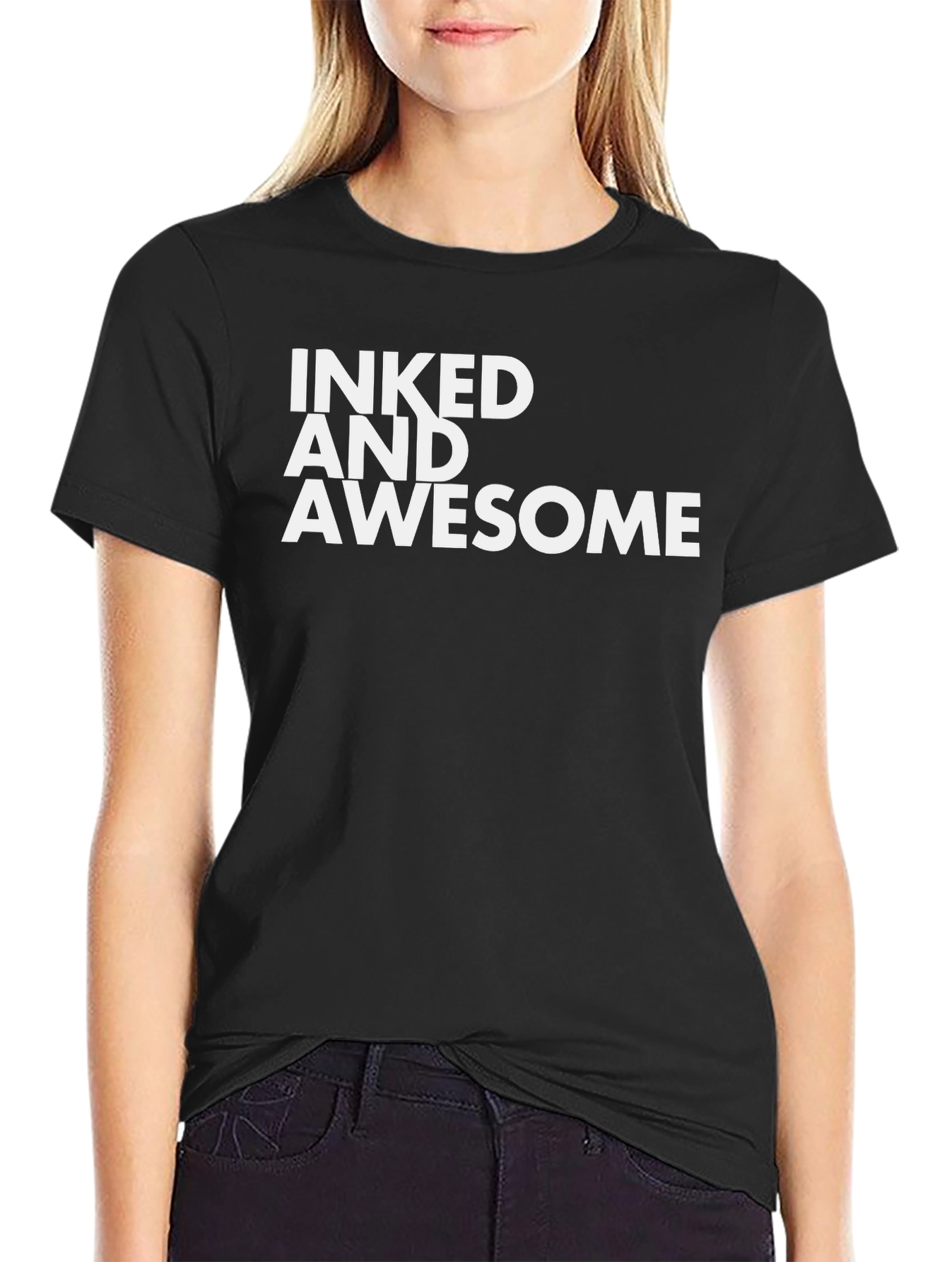 Inked and Awesome Graphic Tee - Black Cotton Casual Shirt