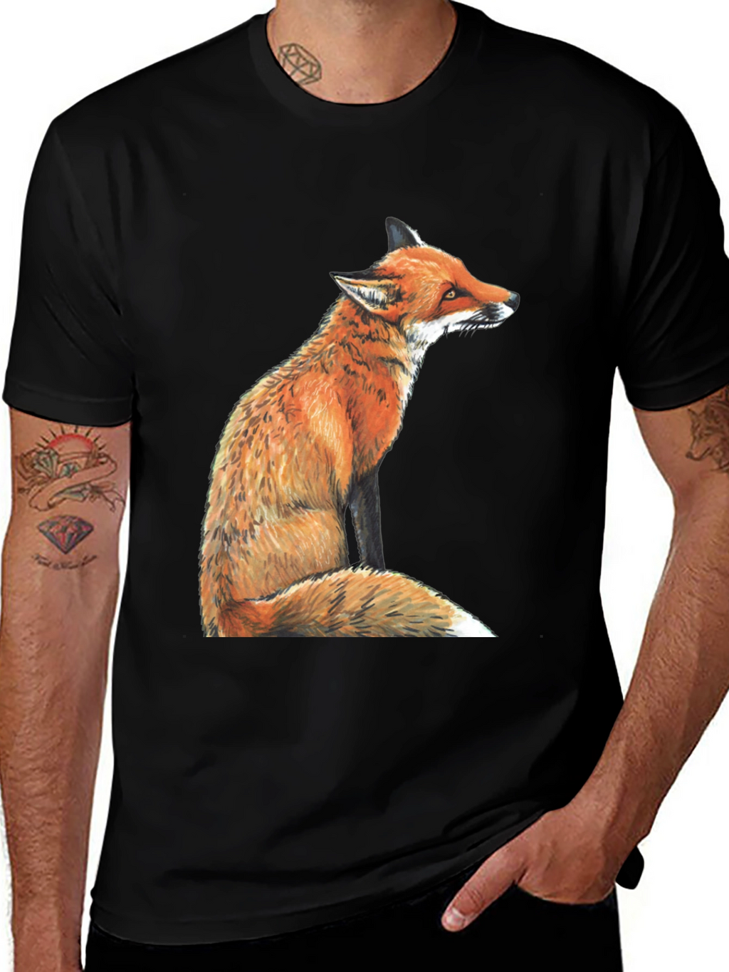 Fox Graphic T-Shirt - Unisex Black Tee