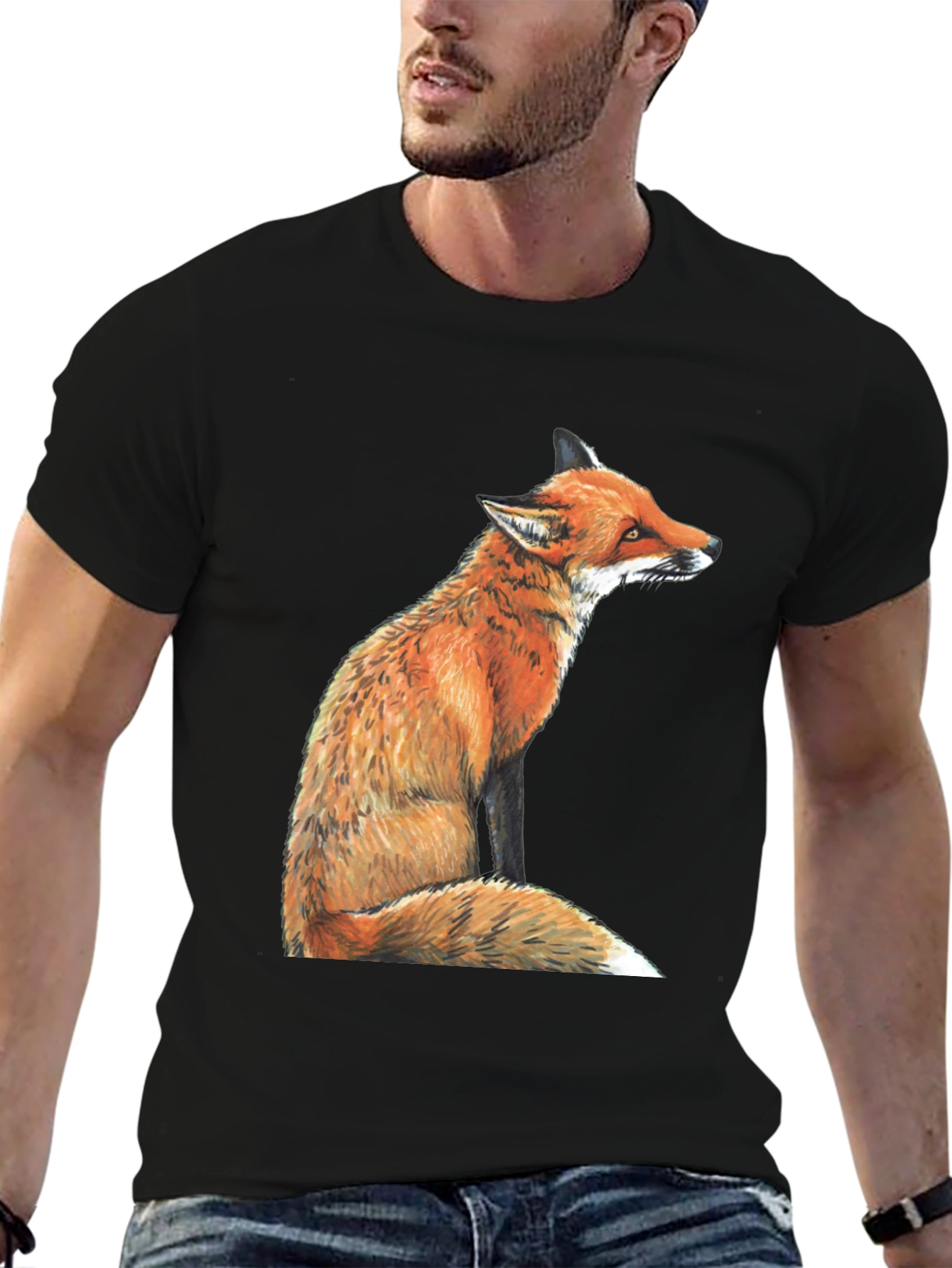 Fox Graphic T-Shirt - Unisex Black Tee