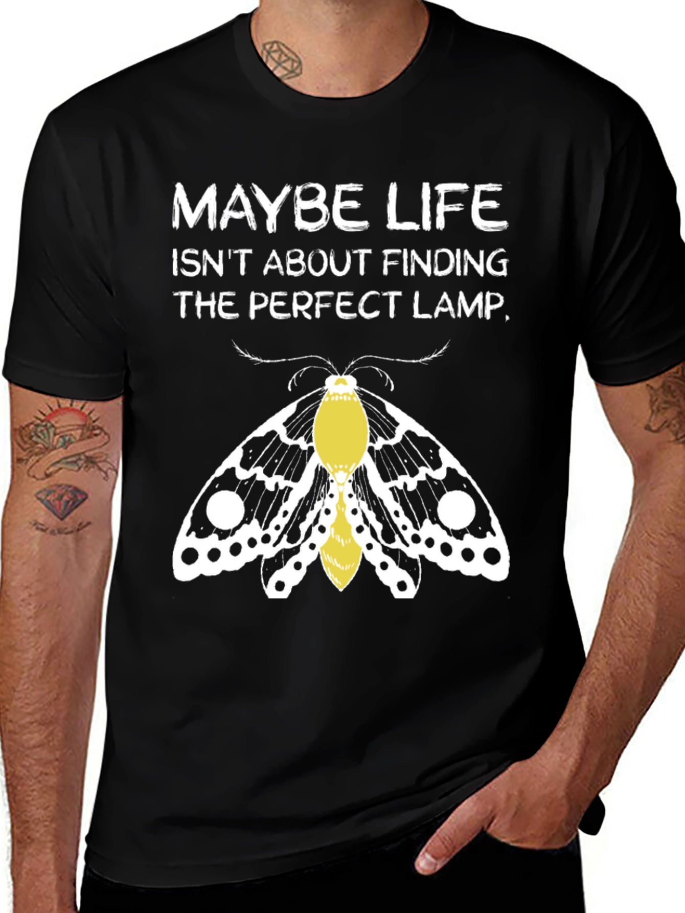 Moth Lamp T-Shirt - Maybe Life Funny Tee