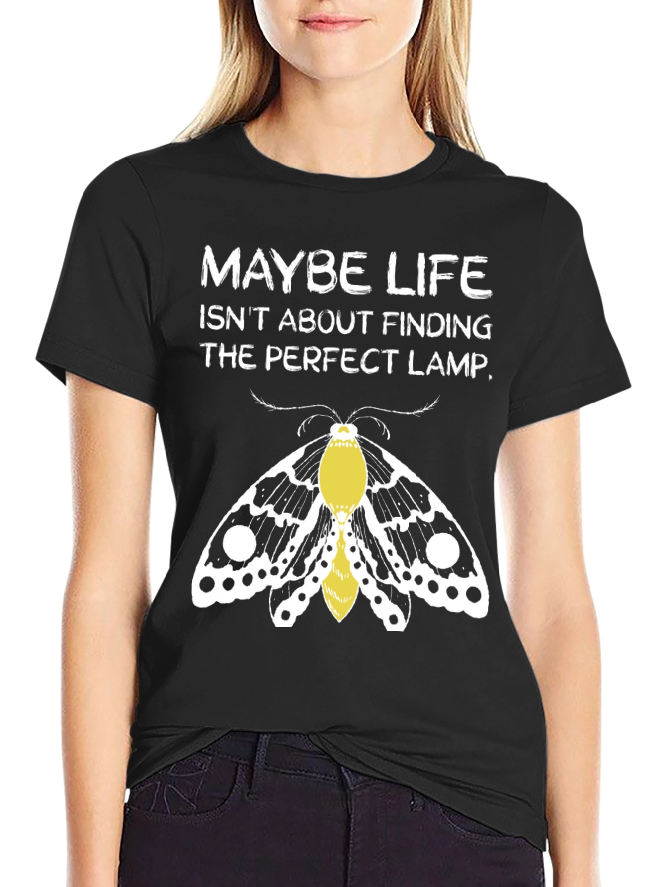 Moth Lamp T-Shirt - Maybe Life Funny Tee