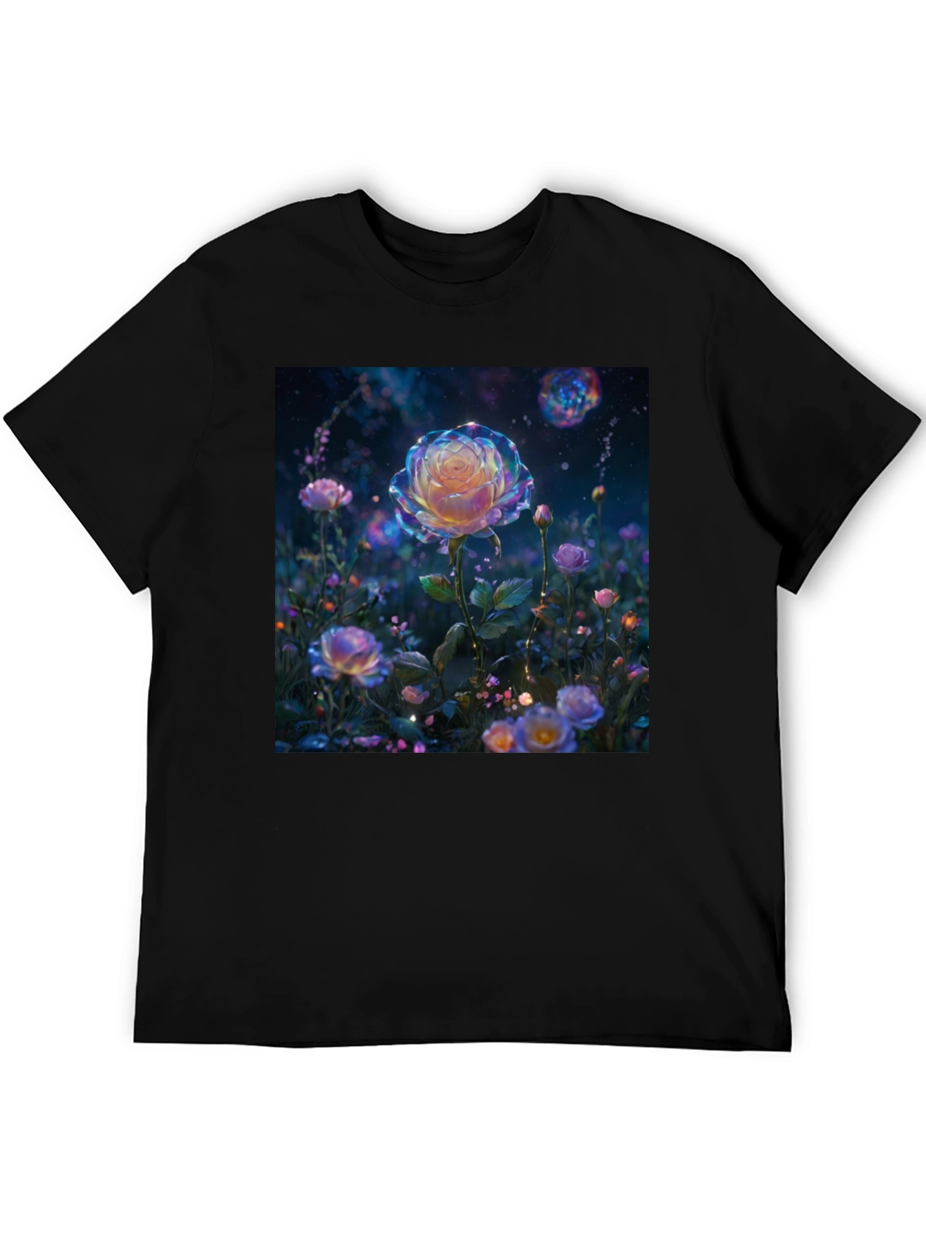 Galaxy Rose Graphic Tee - Unique Floral Design