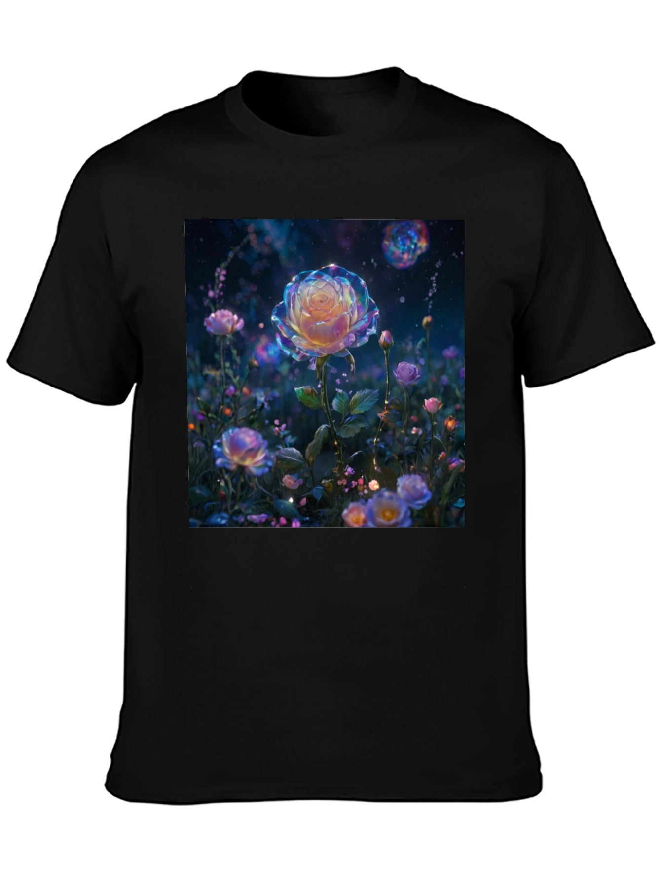 Galaxy Rose Graphic Tee - Unique Floral Design
