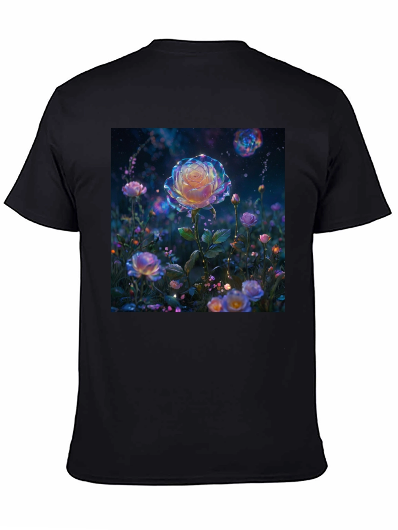 Galaxy Rose Graphic Tee - Unique Floral Design