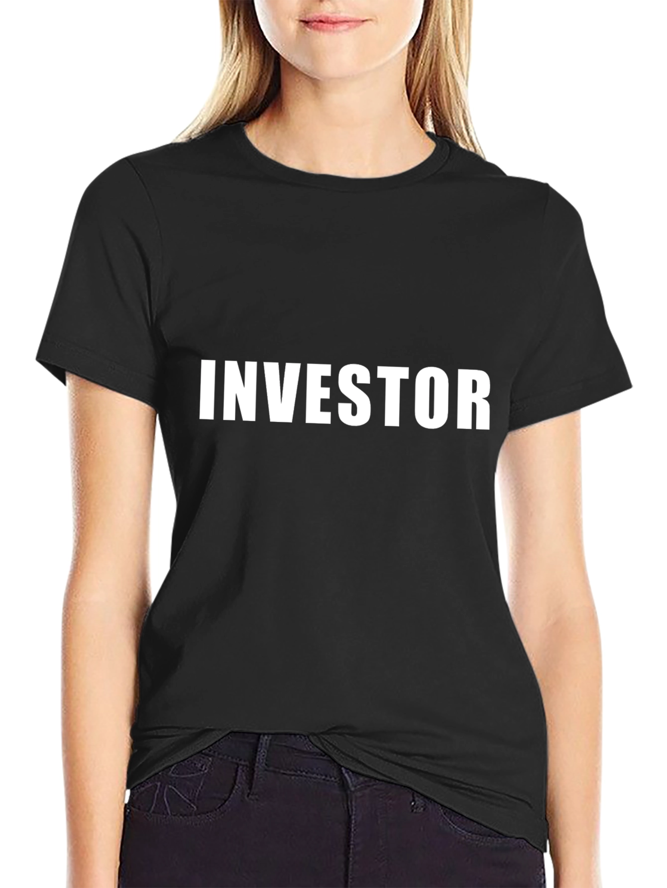 Investor T-Shirt - Black Crew Neck Tee