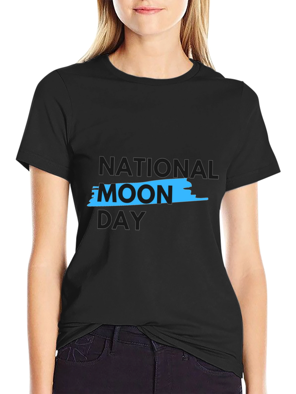 National Moon Day Black Graphic Tee