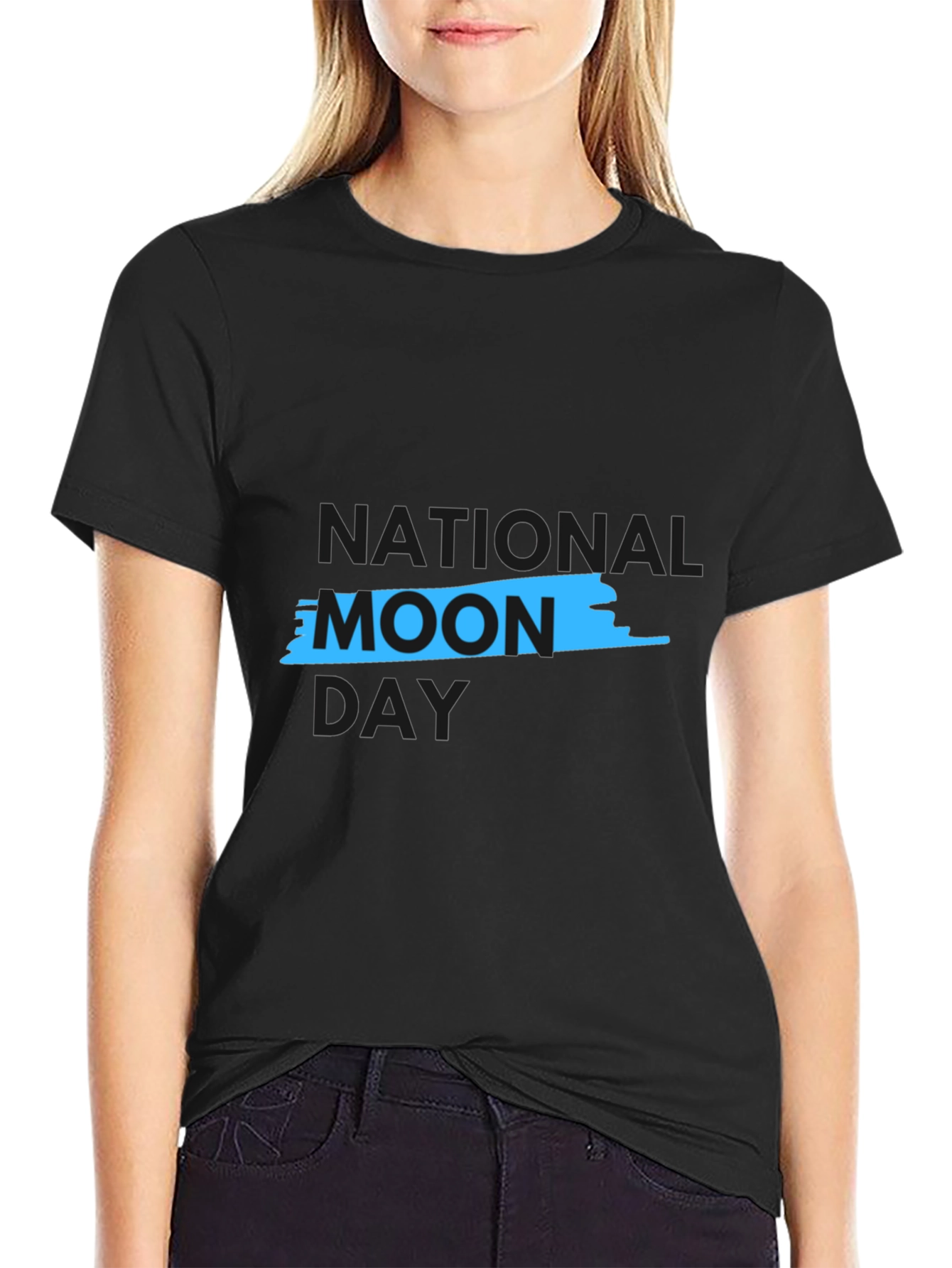 National Moon Day Black Graphic Tee