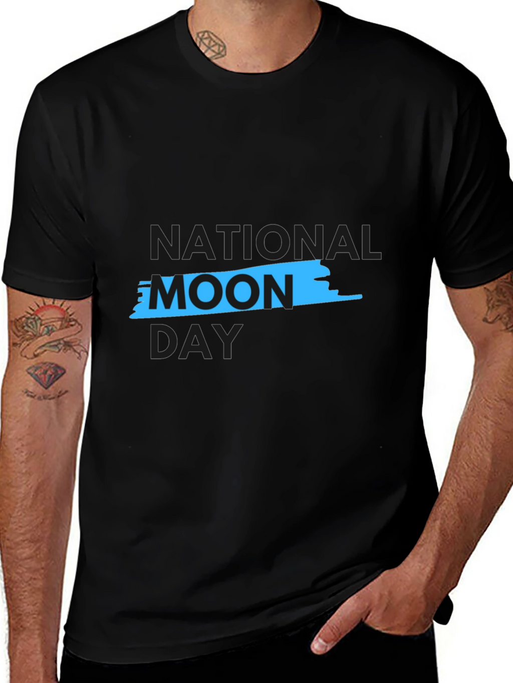 National Moon Day Black Graphic Tee