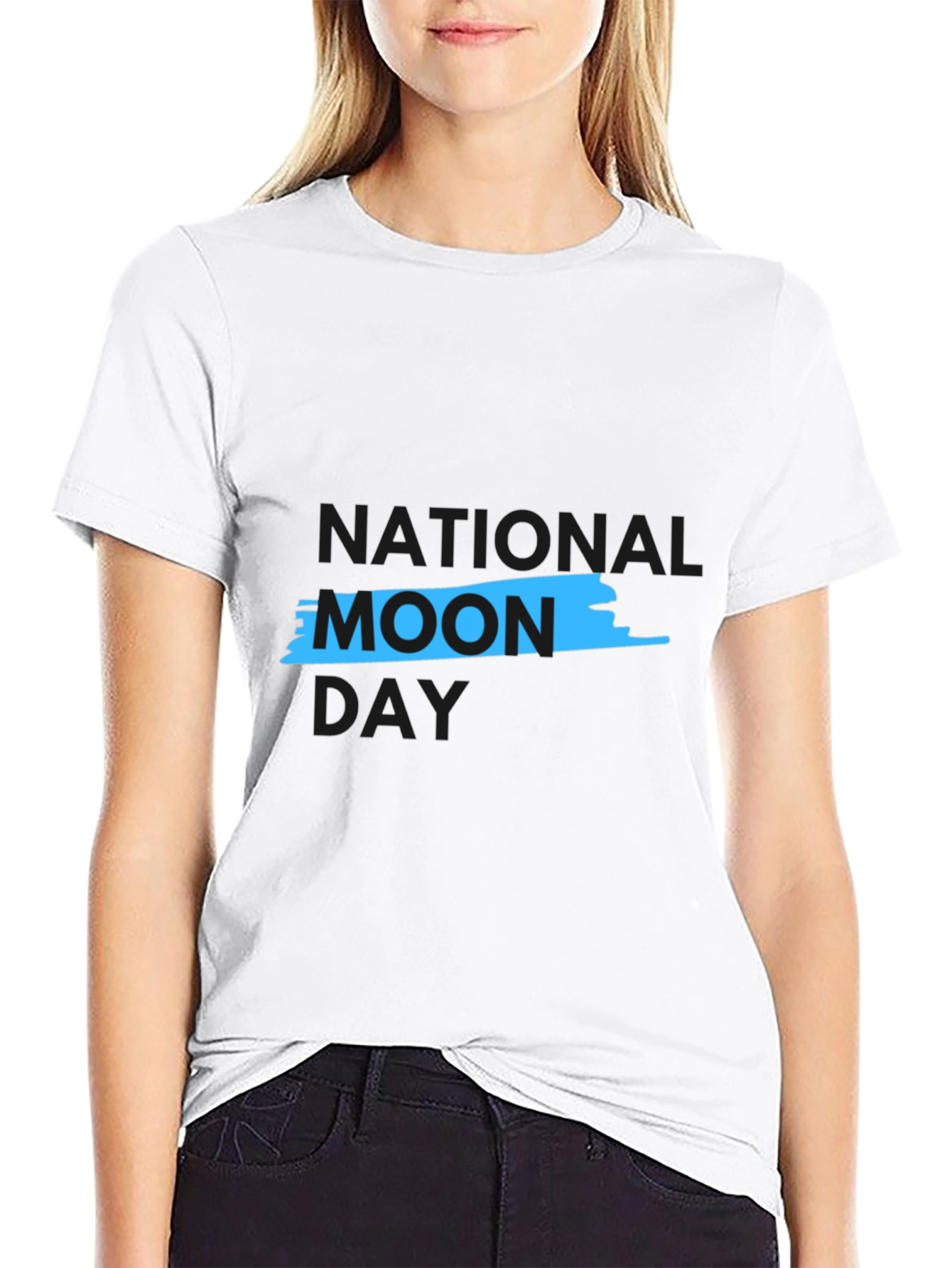 National Moon Day Black Graphic Tee
