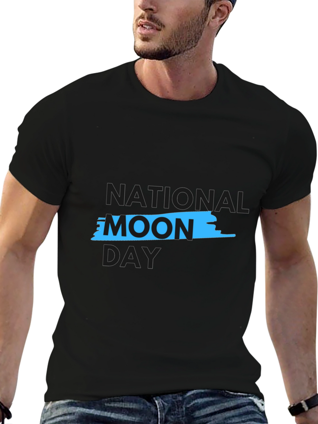 National Moon Day Black Graphic Tee