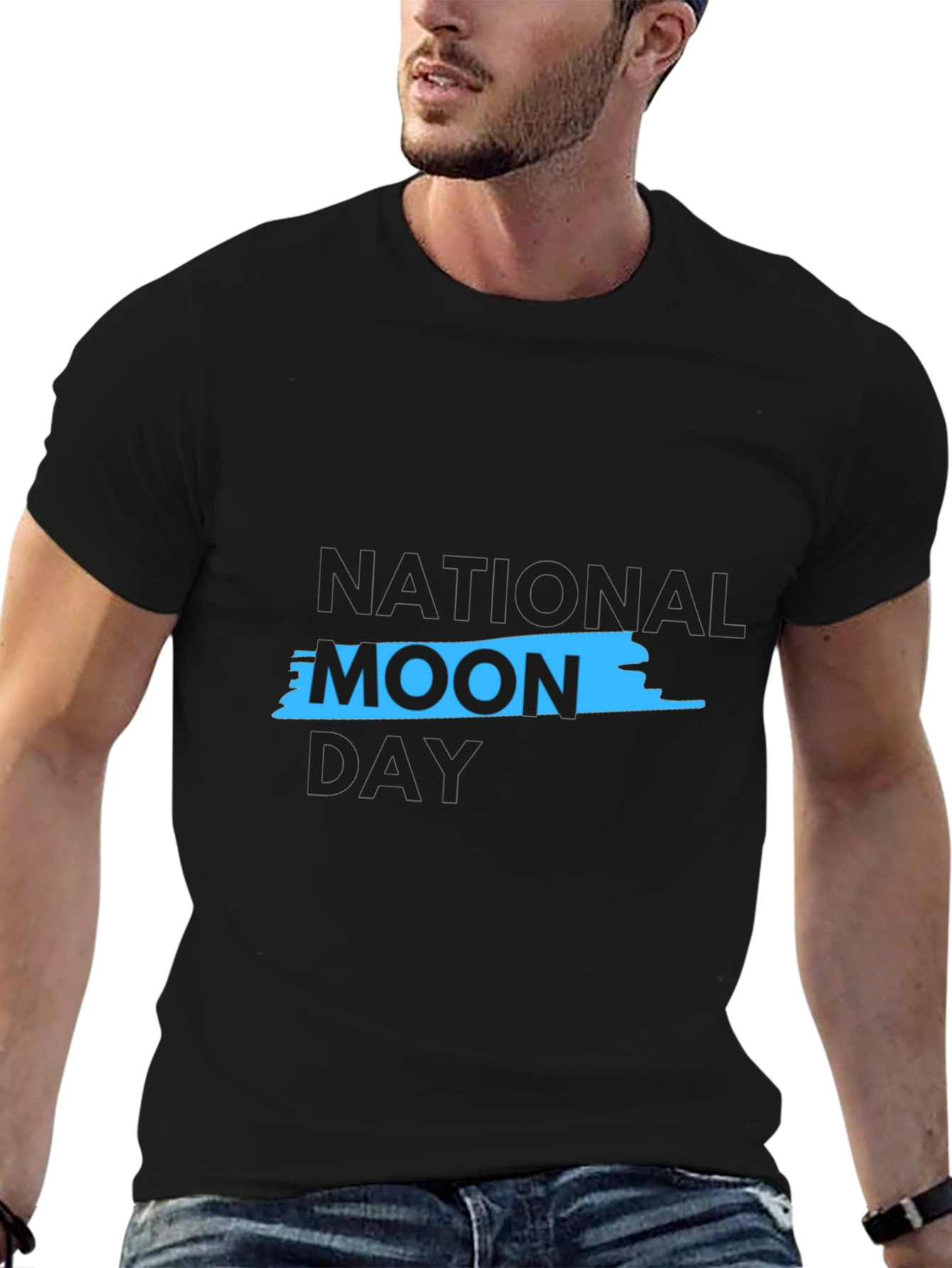 National Moon Day Black Graphic Tee