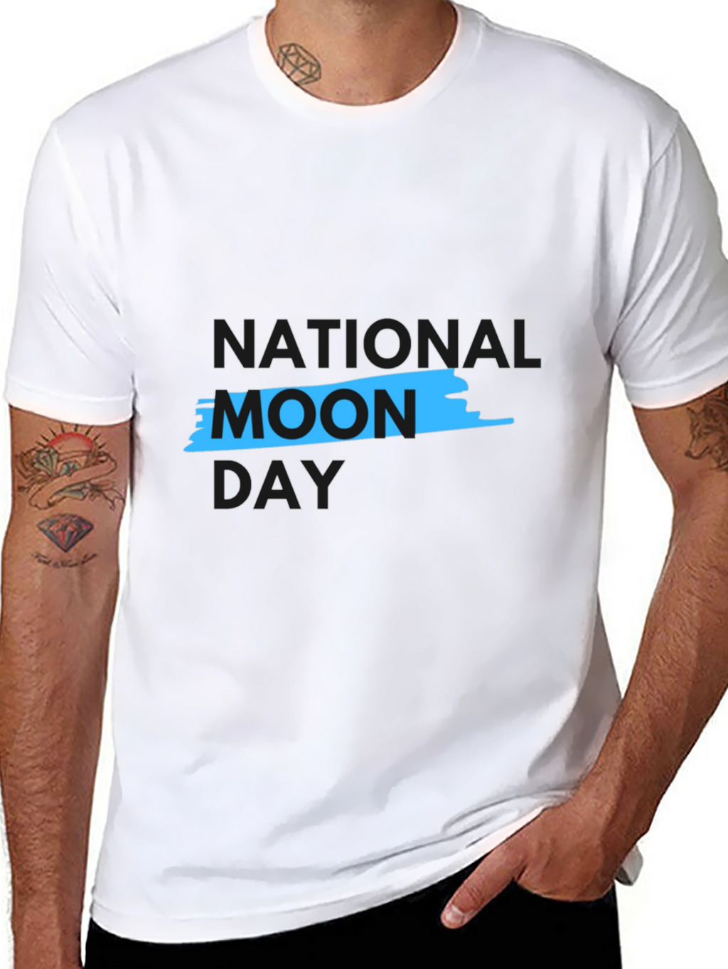 National Moon Day Black Graphic Tee