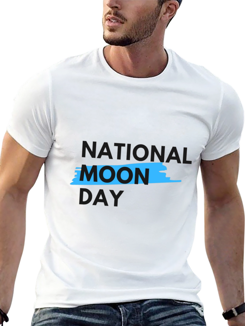 National Moon Day Black Graphic Tee
