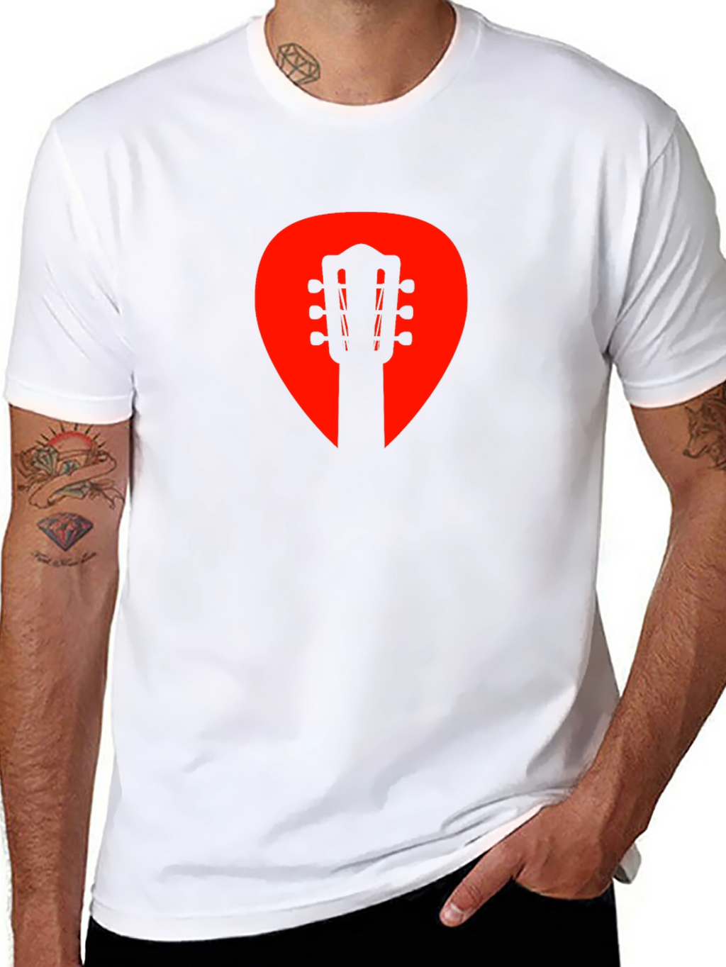 Guitar Pick Silhouette Graphic Tee