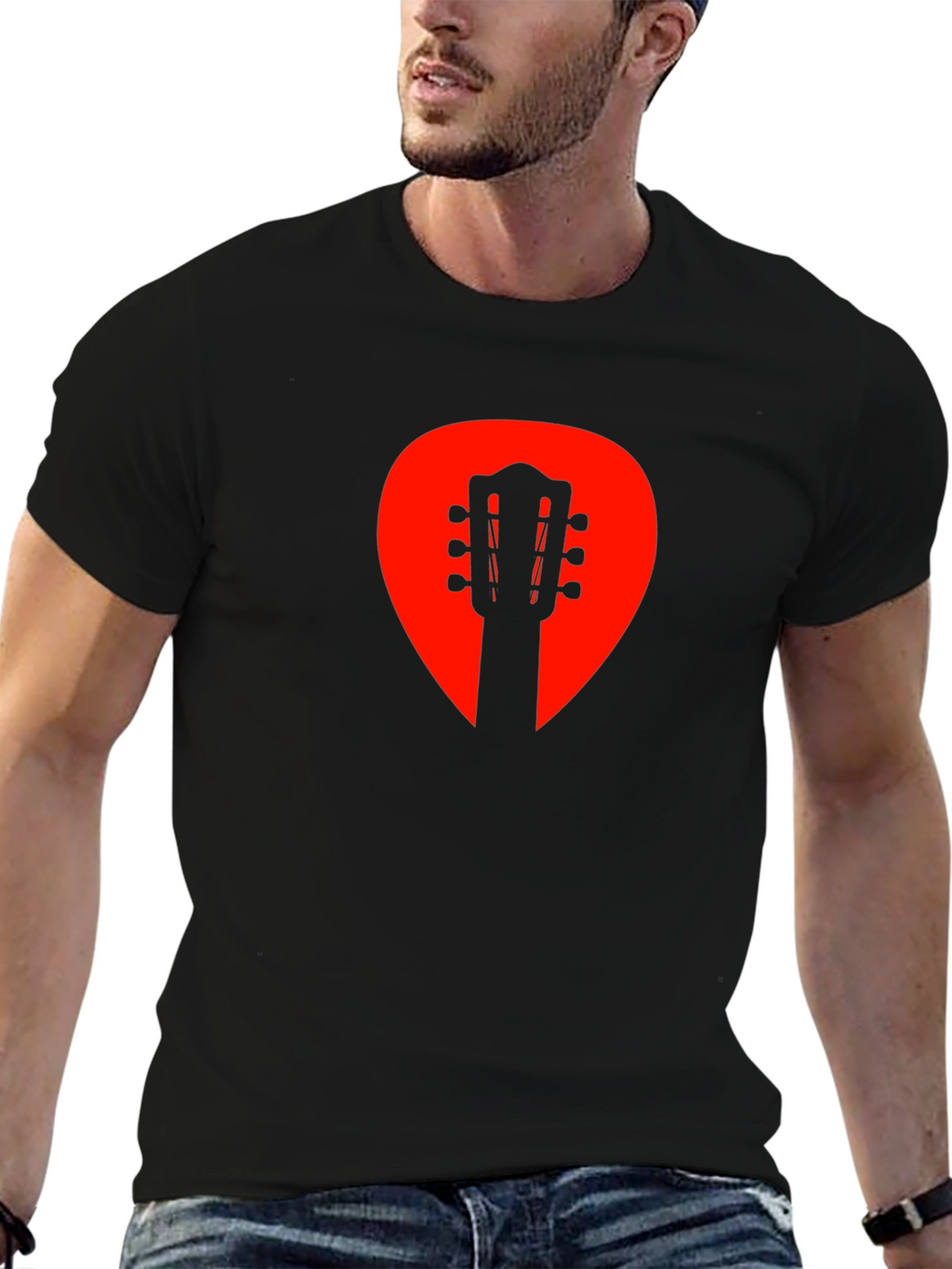 Guitar Pick Silhouette Graphic Tee