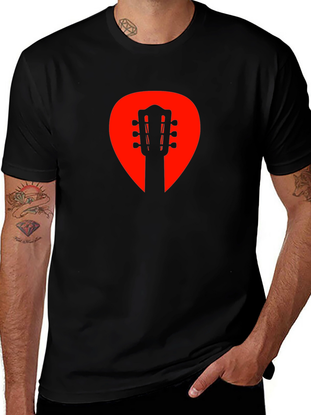 Guitar Pick Silhouette Graphic Tee