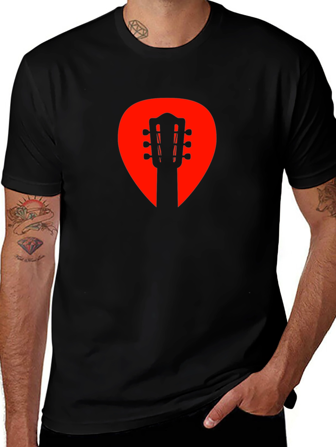 Guitar Pick Silhouette Graphic Tee