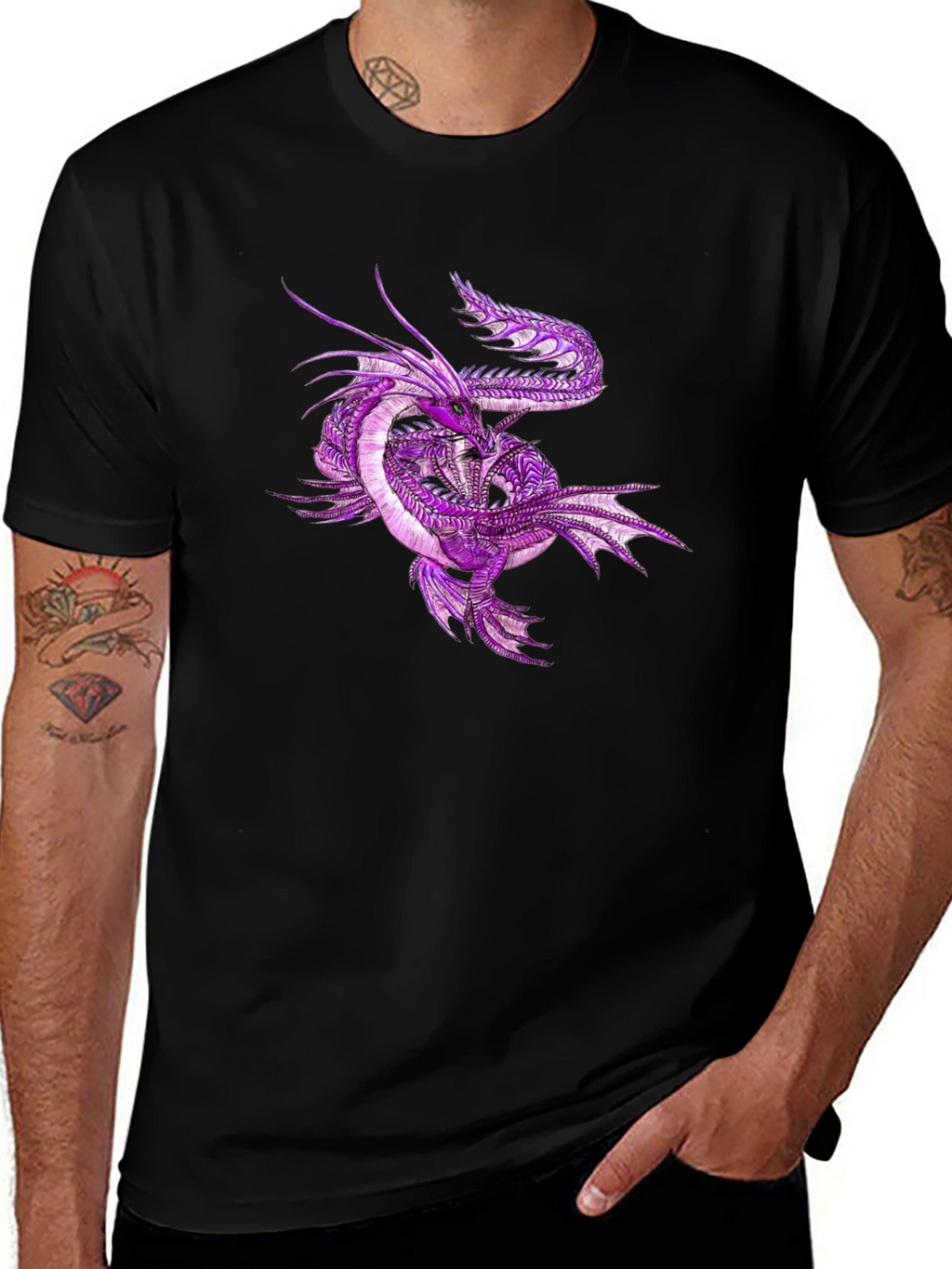 Dragon Graphic Tee - Mens Black T-Shirt