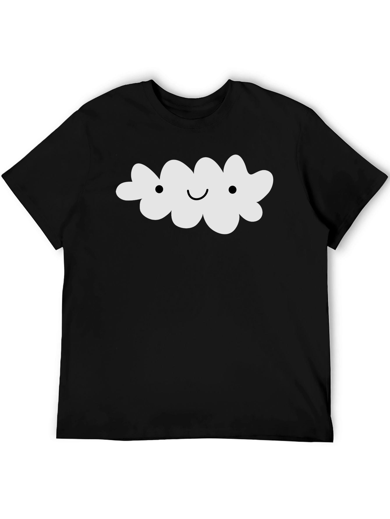 Cute Cloud Graphic Tee - Black