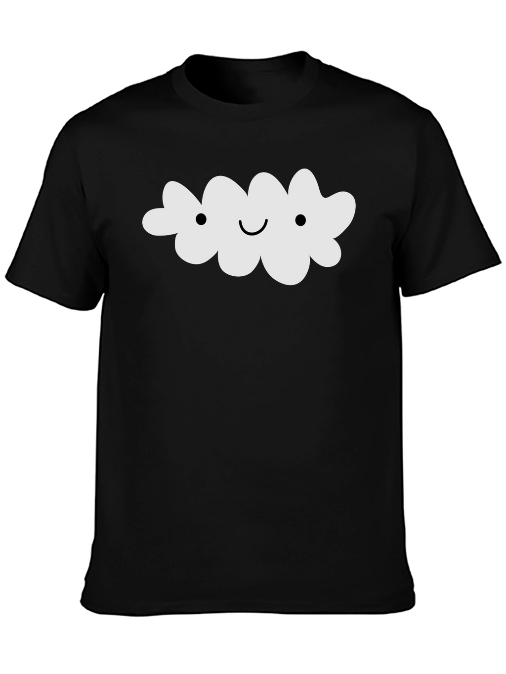 Cute Cloud Graphic Tee - Black