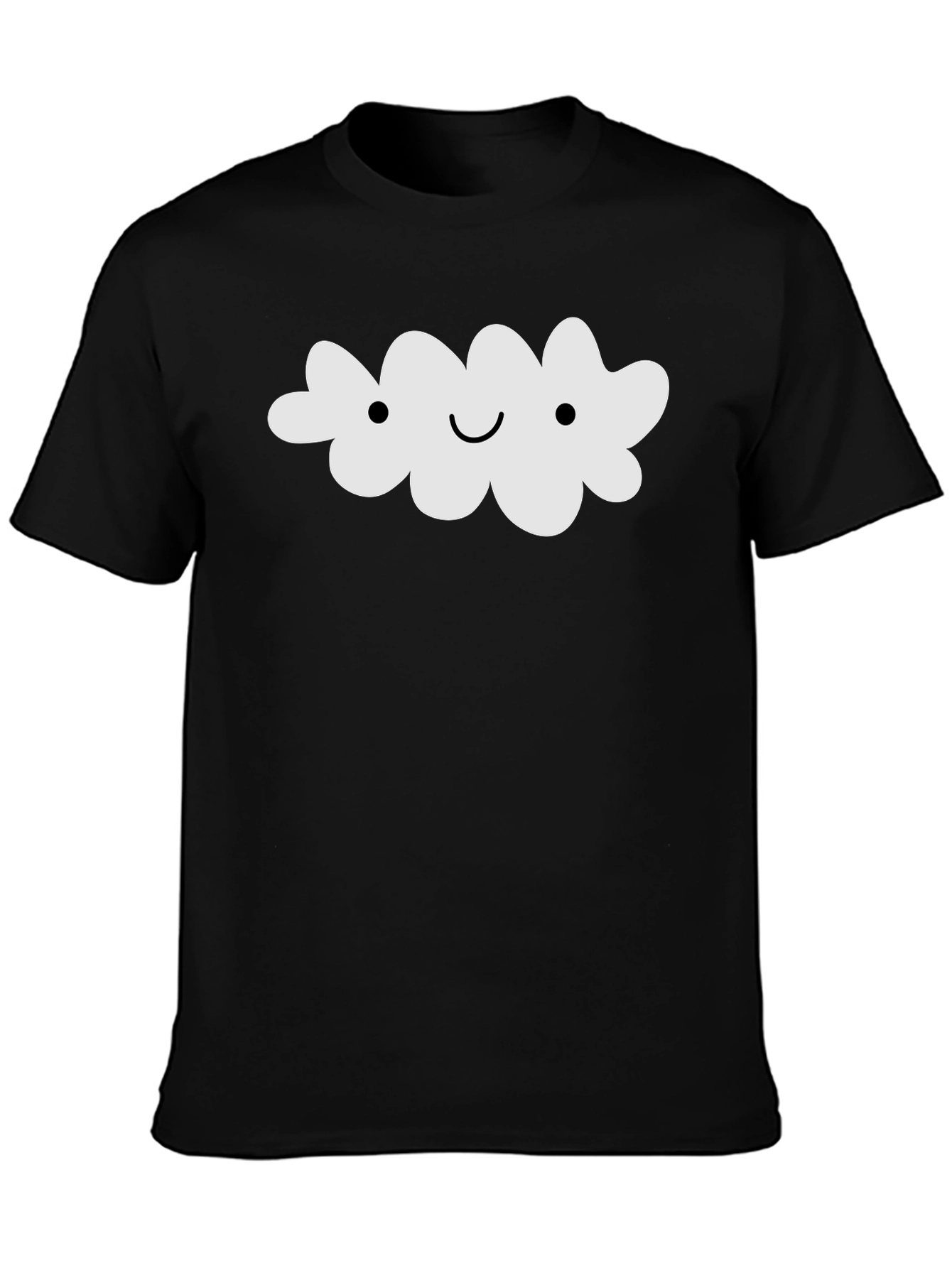 Cute Cloud Graphic Tee - Black