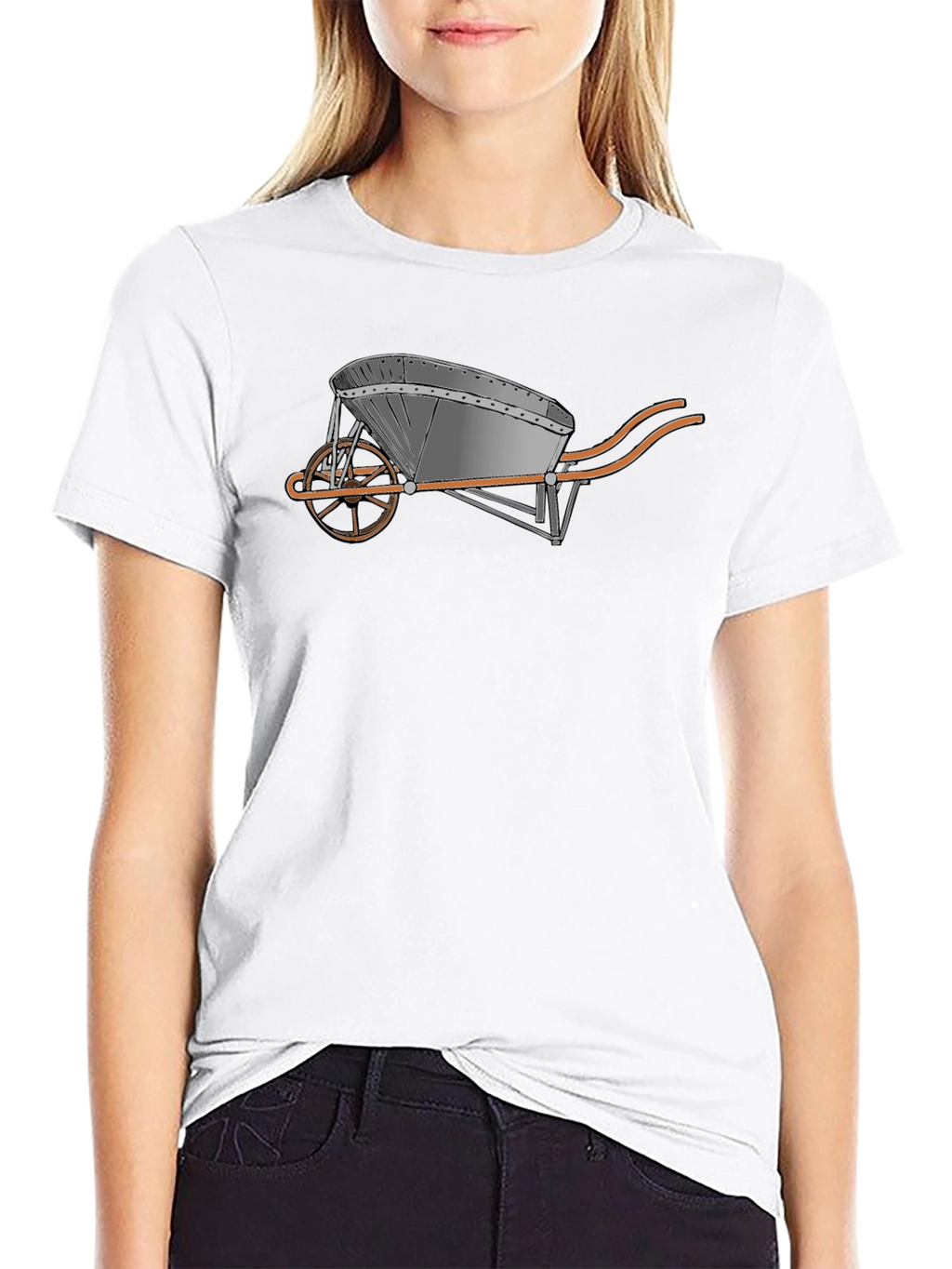 Novelty Wheelbarrow Graphic T-Shirt - Black