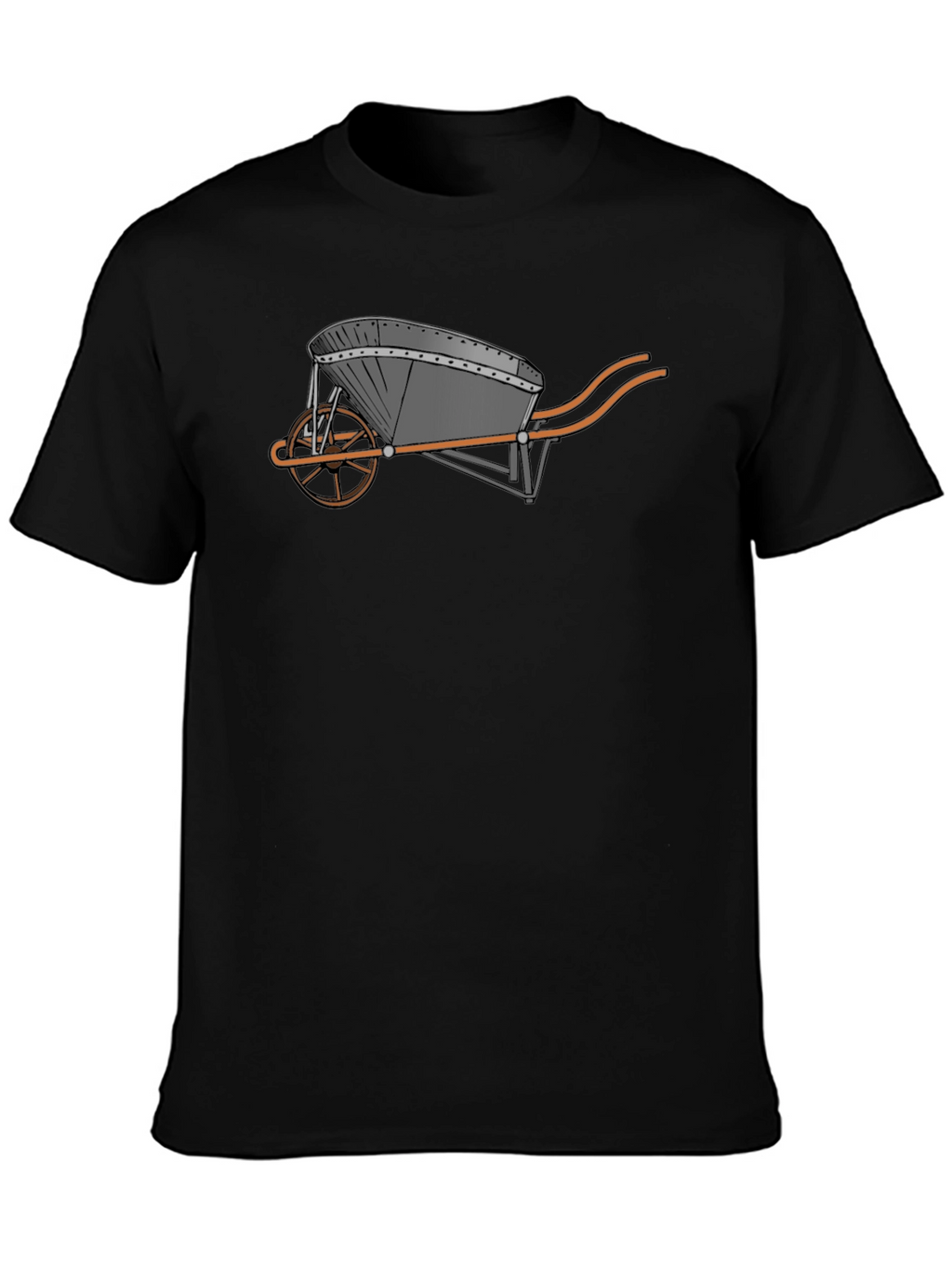Novelty Wheelbarrow Graphic T-Shirt - Black