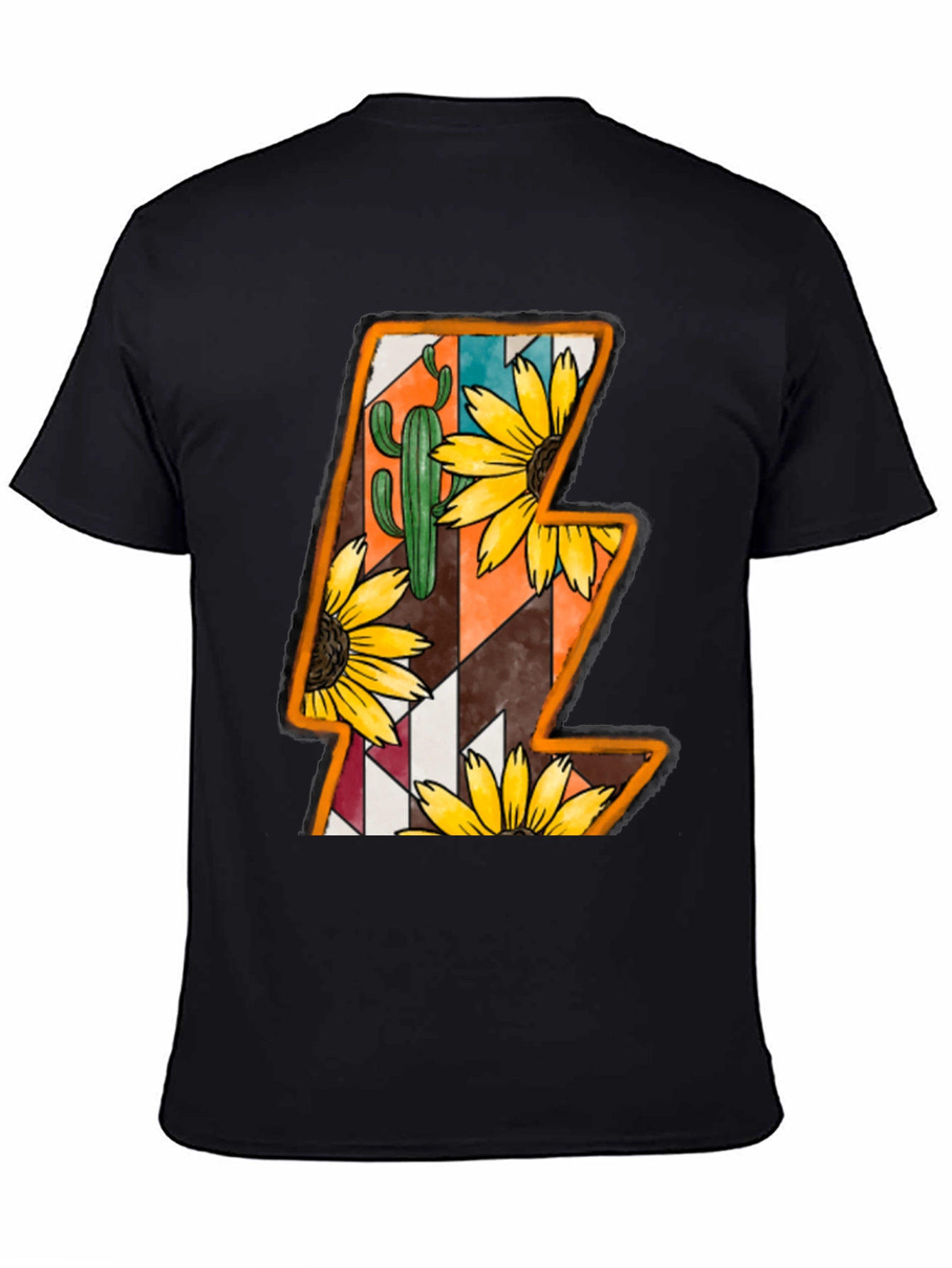 Lightning Bolt Sunflower Cactus Graphic Tee