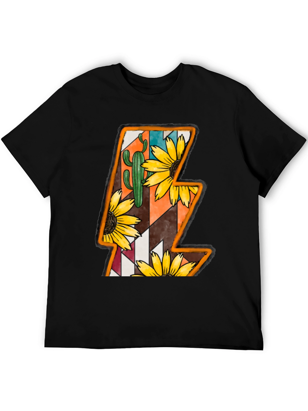 Lightning Bolt Sunflower Cactus Graphic Tee