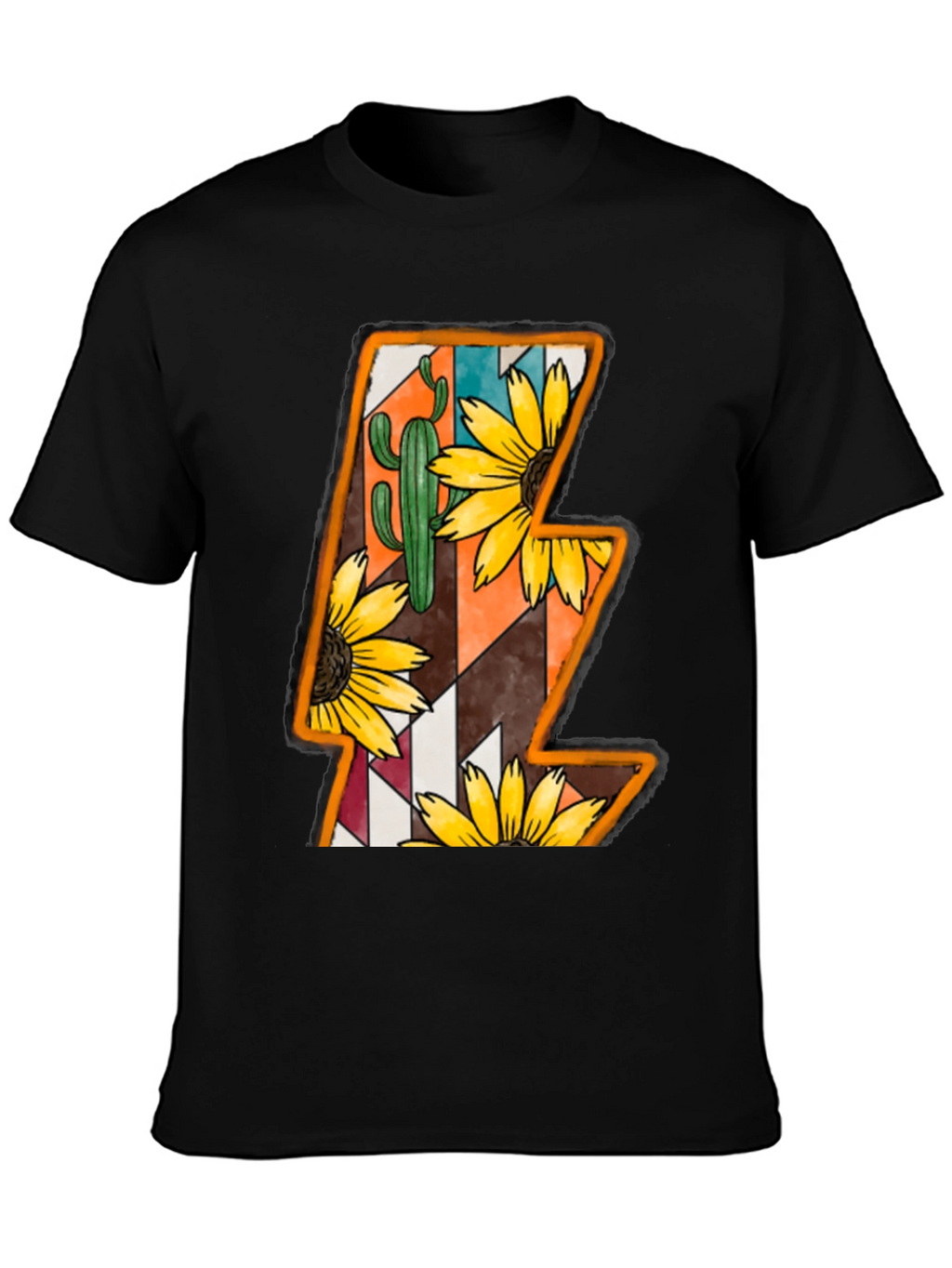 Lightning Bolt Sunflower Cactus Graphic Tee