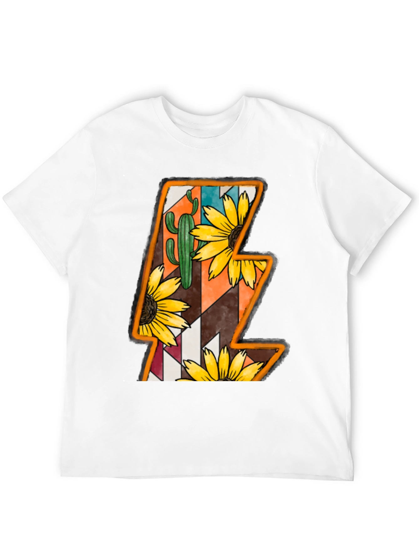 Lightning Bolt Sunflower Cactus Graphic Tee