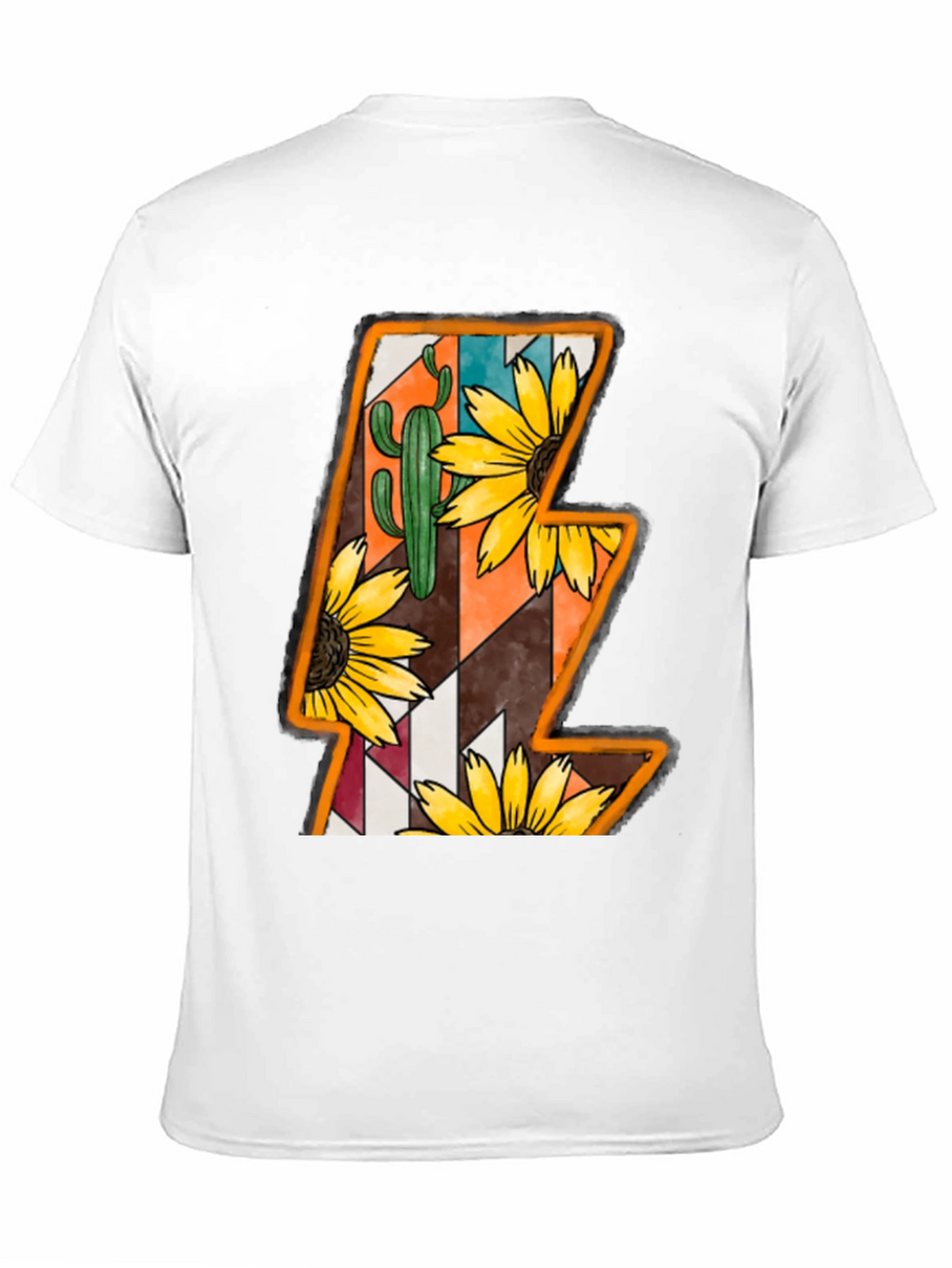 Lightning Bolt Sunflower Cactus Graphic Tee