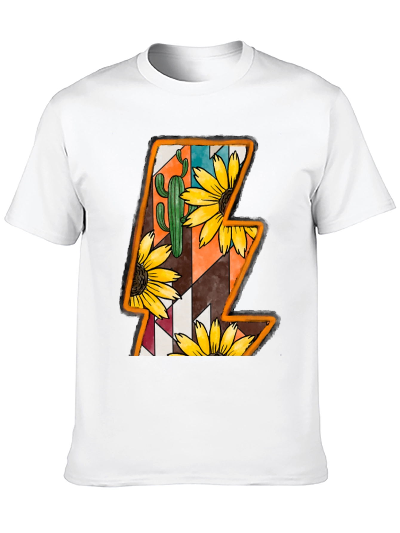 Lightning Bolt Sunflower Cactus Graphic Tee