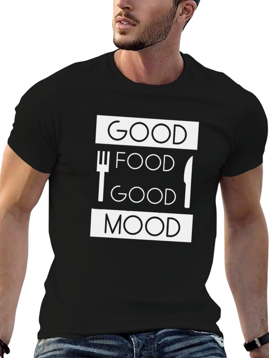Good Food Good Mood Graphic T-Shirt