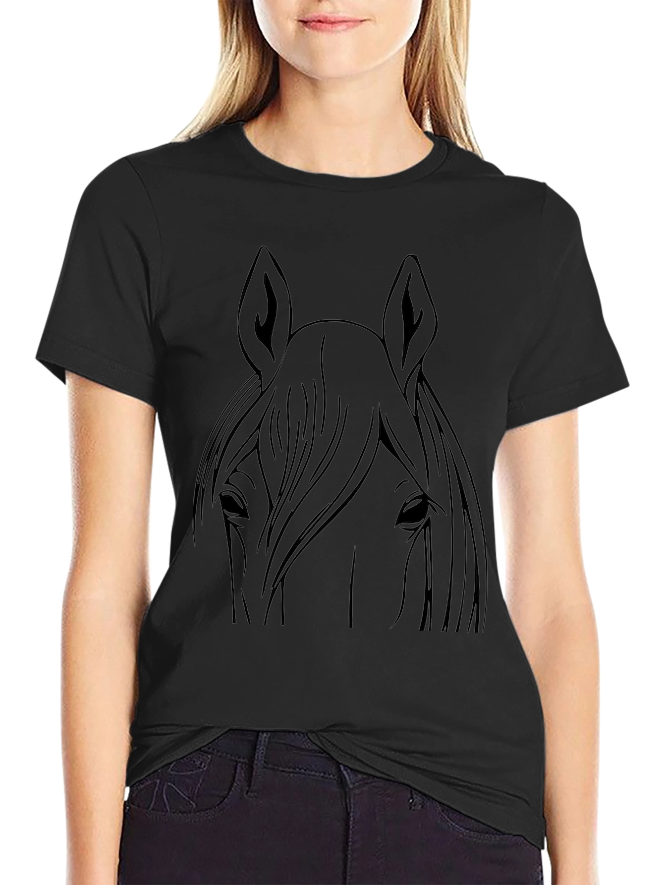 Black Horse Graphic Tee - Unisex Cotton Shirt