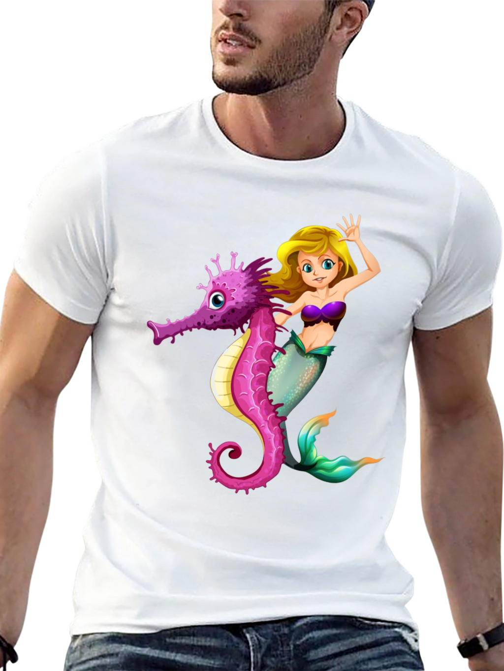 Mermaid & Seahorse Graphic Tee